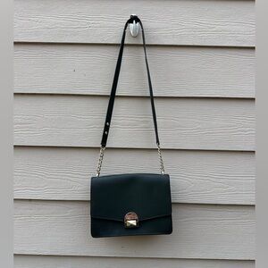 Kate Spade Convertible Flap Crossbody Green Gold Neve Medium Chain Purse Bag B4